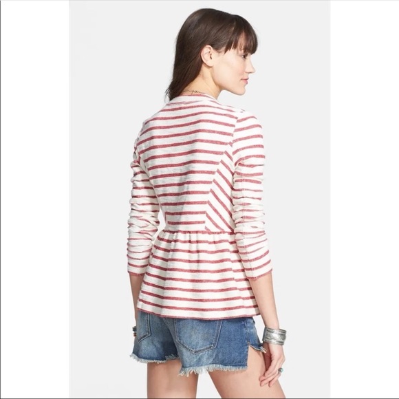 Free People Anthro Striped Textured Peblum Jacket - Picture 10 of 10